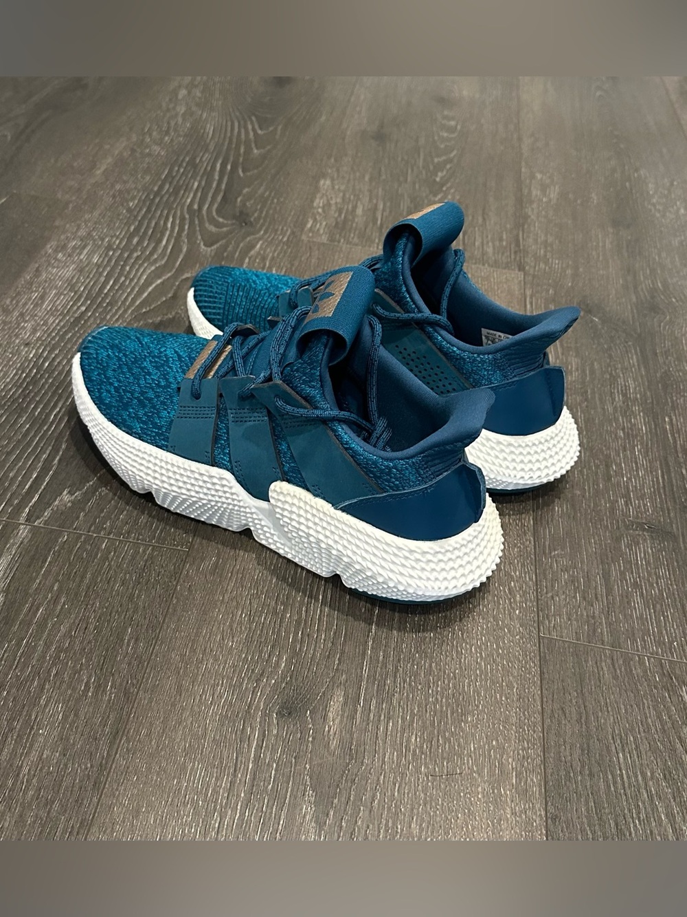adidas prophere real Teal Blue Knit Sneakers with White Sole US Size 7
